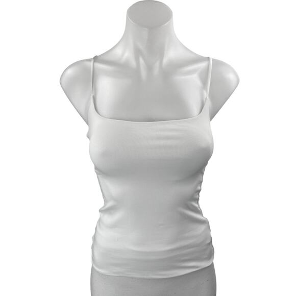 Aritzia Contour White Sleeveless Cami Camisole Square Neck Crop Tank Top Size XS - Picture 1 of 4